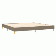 Décoshop26 - Sommier à lattes sur pieds cadre de lit 200x200 cm tissu taupe TDL0206928 - 3001007032695
