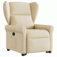 Fauteuil inclinable Crème Tissu Modèle Belmelix - 8721102963643