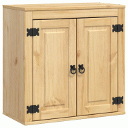Helloshop26 - Armoire rectangulaire moderne avec étagère 60 x 32 x 60 cm rangements pratiques salon en pin massif miel 02_0058887 - Bois massif 3000
