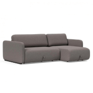 INNOVATION LIVING  CANAPÉ D'ANGLE MÉRIDIENNE CONVERTIBLE DESIGN VOGAN TISSU MIXED DANCE GREY