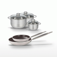Lot Poêles 24/28 cm et Faitouts 14/20/24 cm Elo Bistro Line - gris 3176239985580