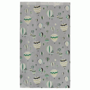 Pochettes cadeaux "Montgolfières" gris/vert 24+9x41cm - par 150