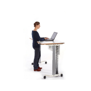 Poste de travail ergonomique et réglable en hauteur, avec plusieurs dimensions, formes de plateau et finitions disponibles