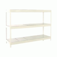 PROREGAL Étagère pour Charges Lourdes METAL BEAST THREE | HxLxP 200x150x90cm | 600kg par Niveau | Blanc - blanc métal PR_RS18-151 PROREGAL Étagère pour Charges Lourdes METAL BEAST THREE | HxLxP 200x150x90cm | 600kg par Niveau | Blanc - blanc métal PR_RS18-151