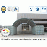 Tunnel de stockage / ouvert / structure en acier / couverture en pvc / 12 x 8 x 3 m