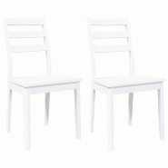 VidaXL Chaises à manger 2 pcs blanc bois massif caoutchouc Modèle Orion Chic Plus - 4102521