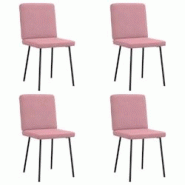 VidaXL Chaises à Manger Lot De 4 Rose Velours - rose 8721158567352 VidaXL Chaises à Manger Lot De 4 Rose Velours - rose 8721158567352