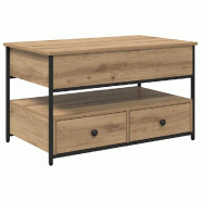 VidaXL Table basse Chêne artisanal 85 x 50 x 50 cm Bois d'ingénierie Modèle Helios Bistro - 883056