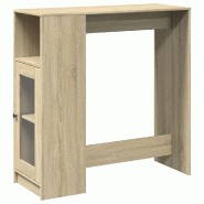 VidaXL Table de bar avec étagères chêne sonoma bois d'ingénierie Modèle Boréal Jardin Plus - 854366