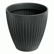 WellHome - Pot en plastique rotomoulé 105 L Ø60x58cm coloris gris graphite - Latia Round MIDL - gris plastique WH17268