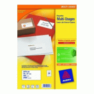 AVERY 2400 étiquettes multi-usages blanches, format 70 x 37 mm (100 feuilles A4 / cdt) - 5014702002588