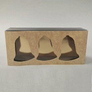 Boîte kraft  fourreau à fenêtre cloches 18,5 x 8,5 x3 cm - par 12