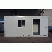 Bungalows de chantier junior mj40 / monobloc / bureau / vestiaires / sanitaires / réfectoire / stockage / ossature en plastique / parois en panneau sandwich / 3940 x 2100 x 2700 mm