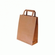 Cakbr2625-sacs cabas kraft brun 70g avec poignées plates, gencodé. Colis de 250 sacs.