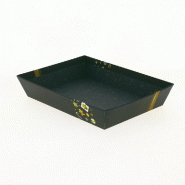 Corbeille carton rectangle "Cado"noir et or 27x20x5cm - par 48