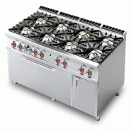 Cuisinière gaz 8 feux avec four maxi gaz statique et veilleuse, structure inox, 160x90x90 cm, Modèle CF8-916GV - 1967