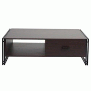 Décoshop26 - Table basse table d'appoint avec deux tiroirs 41 x 120 x 60 cm en métal et MDF marron foncé 04_0008421 - marron 3000262556090 Décoshop26 - Table basse table d'appoint avec deux tiroirs 41 x 120 x 60 cm en métal et MDF marron foncé 04_0008421 - marron 3000262556090