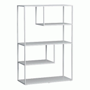 Helloshop26 - Bibliothèque étagère meuble autoportant 4 niveaux 126 x 85 x 35 cm acier blanc 03_0008996 - 3000224461820