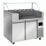 Meuble chariot réfrigéré pour crêpes, gaufres et planchas - 2 portes | QDM