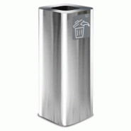 Stil Casa PURE conteneur de collecte des déchets, acier inoxydable, 30x30xh. 80 cm, avec pictogramme magnétique, 60 litres, satiné. - argenté inox Stil Casa PURE conteneur de collecte des déchets, acier inoxydable, 30x30xh. 80 cm, avec pictogramme magnétique, 60 litres, satiné. - argenté inox