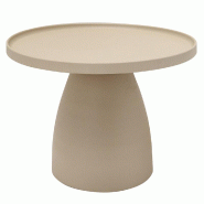 Table Mira beige diamètre 51 cm -  Rond Métal Table Passion 51x51 cm - beige 3106238550885