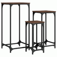 Tables d’appoint gigognes 3 pcs chêne marron bois d'ingénierie Modèle Atlas Master Horizon - 838942