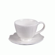 Tasse à thé avec sous tasse Ginkgo 20 cl x6 - Blanc Rond Porcelaine Table Passion - blanc porcelaine 3106232762116 Tasse à thé avec sous tasse Ginkgo 20 cl x6 - Blanc Rond Porcelaine Table Passion - blanc porcelaine 3106232762116