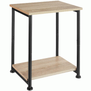 Tectake Table d’appoint Yonkers 38,5x30x51,5cm - Bois clair industriel, Chêne Sonoma - 404667 - marron Bois massif 404667