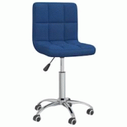 VidaXL Chaise Pivotante De Salle à Manger Bleu Tissu - bleu 8720286740637 VidaXL Chaise Pivotante De Salle à Manger Bleu Tissu - bleu 8720286740637