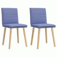 VidaXL Chaises à Manger Lot De 2 Bleu Jean Tissu - 4101265 VidaXL Chaises à Manger Lot De 2 Bleu Jean Tissu - 4101265