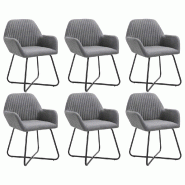 VidaXL Chaises à manger lot de 6 gris foncé tissu Modèle Varnelle - 277097