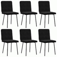 VidaXL Chaises à Manger Lot De 6 Noir Velours - noir 8721158569547 VidaXL Chaises à Manger Lot De 6 Noir Velours - noir 8721158569547