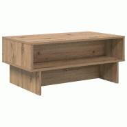 VidaXL Table basse Chêne artisanal 80 x 46 x 35 cm Bois d'ingénierie Modèle Atlas Line Pro - 8000227