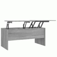 VidaXL Table basse Sonoma gris 102x50,5x46,5 cm Bois d'ingénierie Modèle Balcon Tau Prime Plus - 819300XL