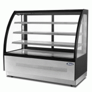 Vitrine bombée ATOSA-WDF-D - structure en acier inoxydable, double vitre de sécurité, froid ventilé, 2 étagères en verre avec éclairage LED