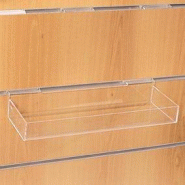 Bac 1 compartiment - 400x130x50mm - Polystyrène transparent - Pour petits produits ou flyers