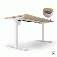 Bureau réglable en hauteur TRAM - Mobel Linea - 120, Alu, Acacia clair