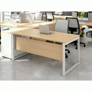 Bureau individuel Okly Lek en bois pied cadre métallique Bureau individuel Okly Lek en bois pied cadre métallique