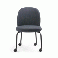 Chaise "FLOS" 4 pieds - Sans accoudoirs, 4 pieds métal avec roulettes Chaise "FLOS" 4 pieds - Sans accoudoirs, 4 pieds métal avec roulettes