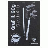 Clairefontaine Lot de 5 Bloc agrafé GRAF IT Dot Grid de 80 feuilles de papier croquis blanc microperforées, 90 g/m², A4, couvertures assorties - 33