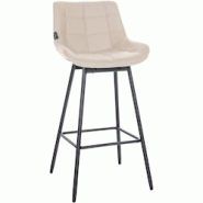 CLP Tabouret de bar Weston Pivotant Crème/Similicuir - beige polyester 321486 CLP Tabouret de bar Weston Pivotant Crème/Similicuir - beige polyester 321486