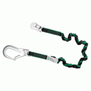 Coverguard - Longe à absorbeur sangle élastique de 2m avec énergie d'absorbeur intégré et 2 connecteurs aluminium ouverture 60mm Noir Taille Uniq