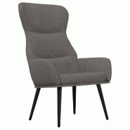 Décoshop26 - Fauteuil chaise de canapé design moderne en tissu gris clair et métal DEC026664 - gris métal 3000255942633