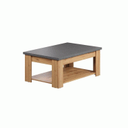 Deladeco Table basse contemporaine rectangulaire chêne artisan Fabrizio - 3665367363662