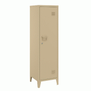 Helloshop26 - Armoire étagère meuble de rangement à casier métallique vérouillable 137 x 38 x 38 cm marron 03_0008946 - marron métal 3000224433308