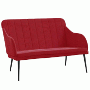 Helloshop26 - Banc banquette rouge bordeau x 110 x 76 x 80 cm velours 02_0010579 - rouge métal 3000582447764