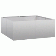 Helloshop26 - Jardinière élégante pour jardin balcon terrasse 100 x 100 x 40 cm avec fond ouvert moderne en acier galvanisé 02_0051598 - vert acie