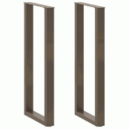 Helloshop26 - Lot de 2 pieds de table de bar en forme de U 50 x 110 cm solides esthétiques modernes en acier naturel 02_0057487 - acier 3000240061936