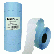 Lot de 6 rouleaux de 1500 étiquettes blanches pour pince, format 26x12 mm - 3270241009156