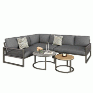 Merax salon de jardin, 6-7 personnes, réglable, gris - gris multi-matériau HW25015AAG